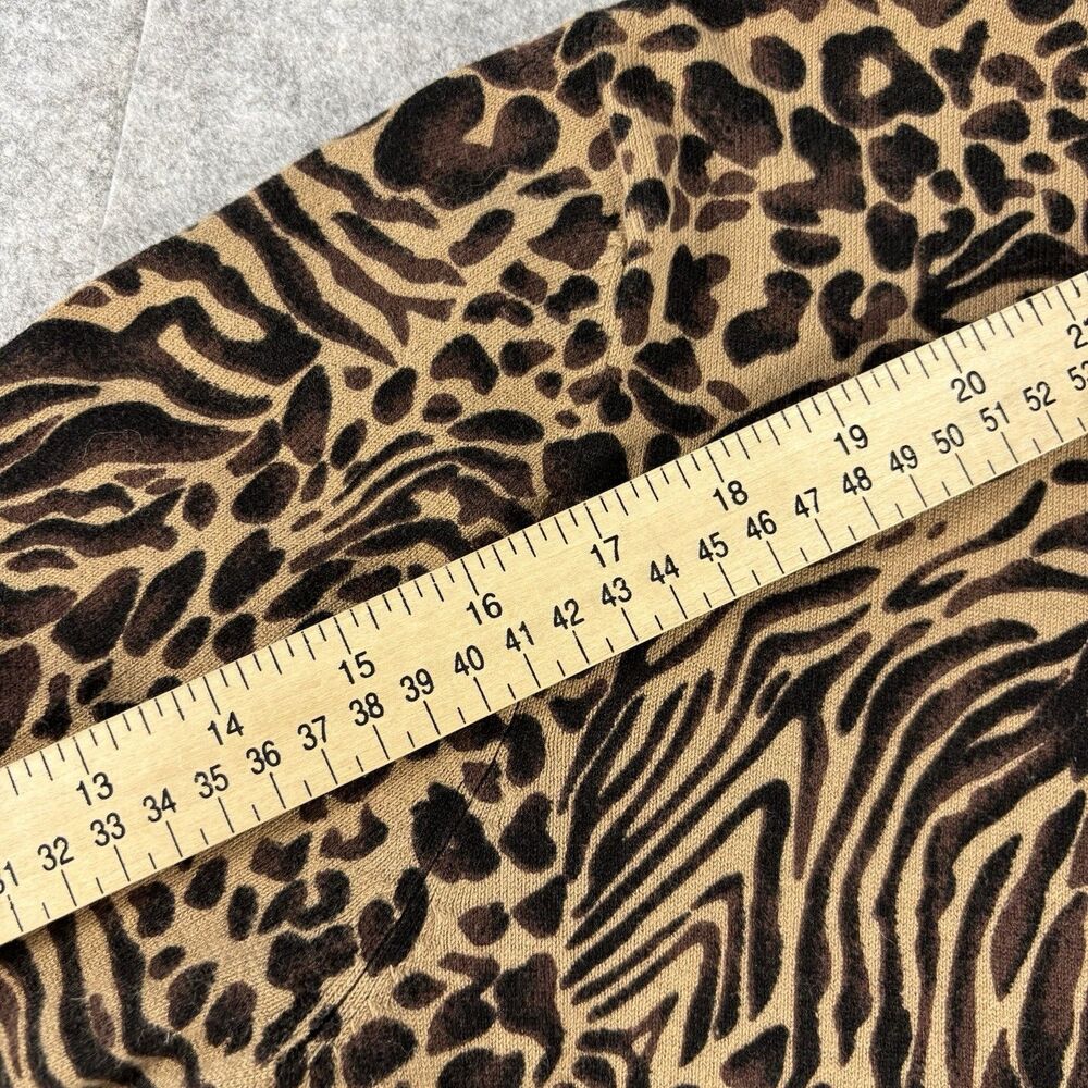 Cable & Gauge Womens XL Animal Print Cardigan Rhinestone Buttons Cotton Blend - Picture 14 of 16